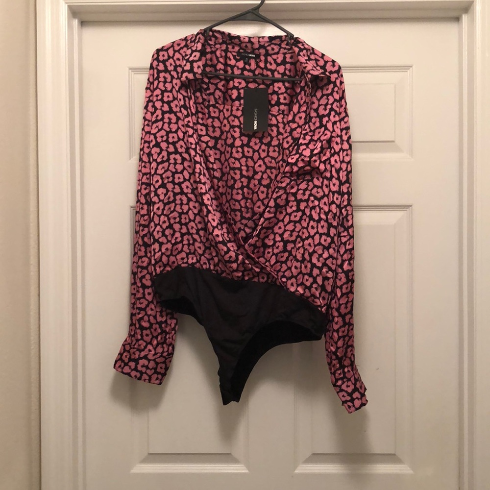 Pink leopard bodysuit